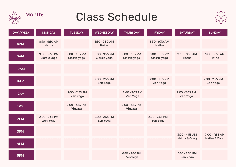 59. Create a yoga schedule - plan your yoga classes like a pro-7