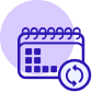 Calendar with sync arrows icon