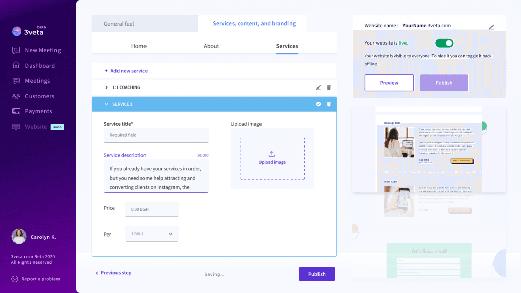 3veta website builder - services