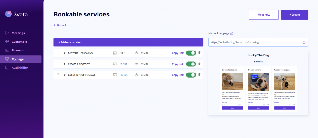 Add and manage your services
