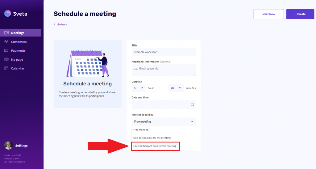 collect payments from individual workshop participants